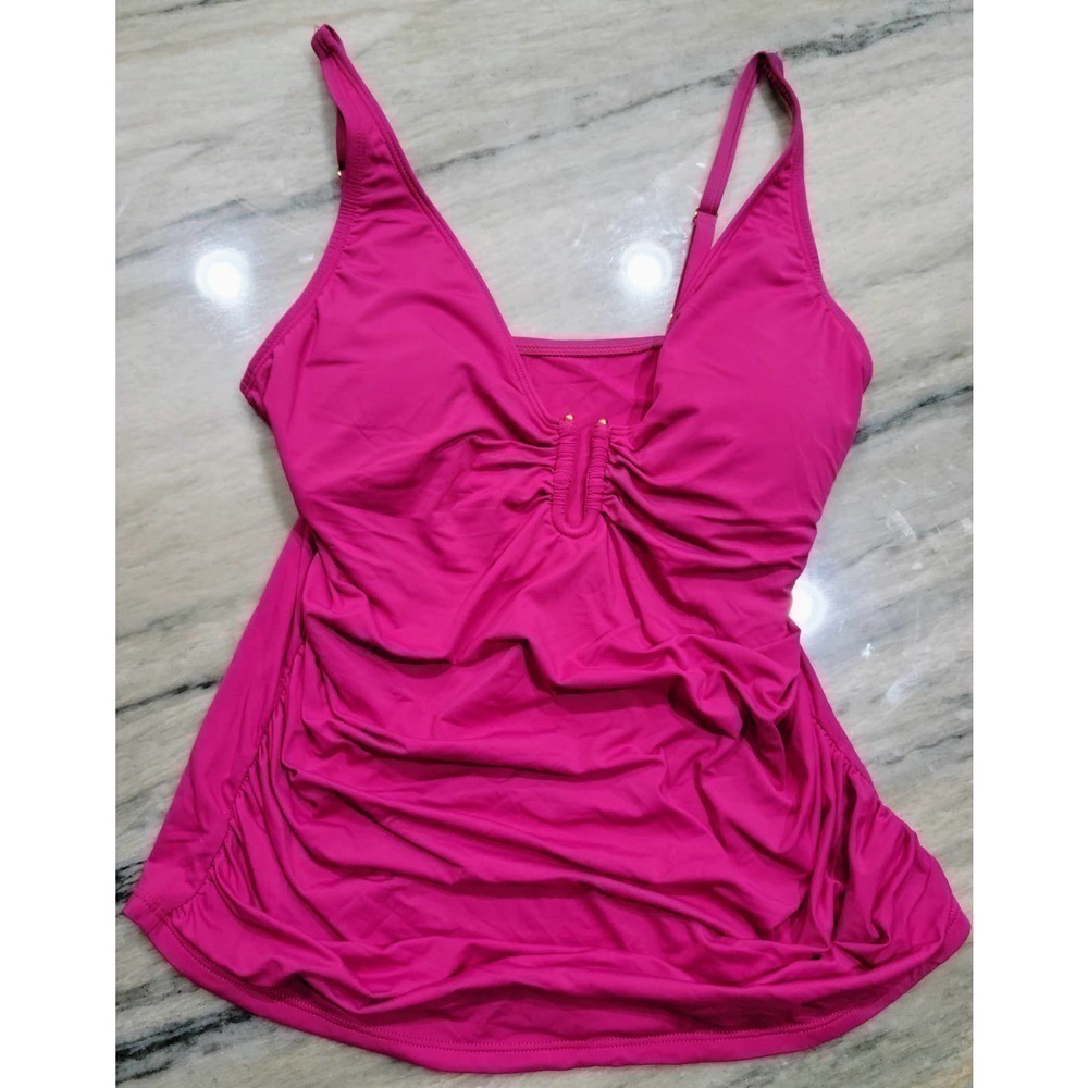 Bleu By Rod Beattie Pink Tankini Top Size 6 - Picture 2 of 10